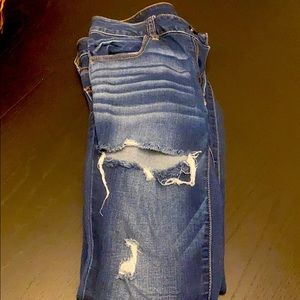 AE super stretch distressed jegging